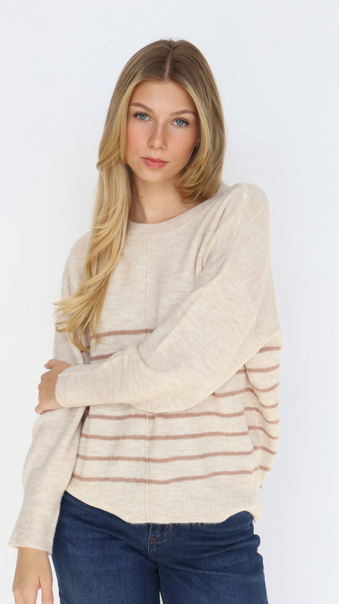 Stripe Crew Neck Everyday Sweater