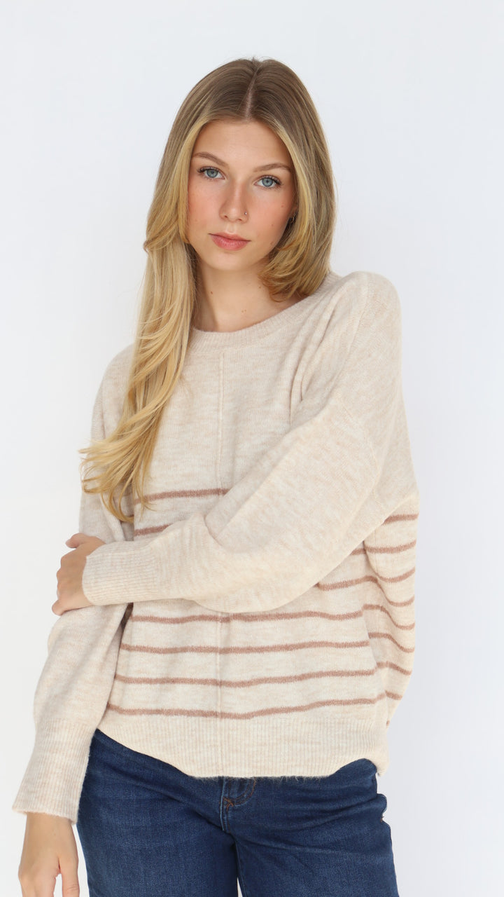 Stripe Crew Neck Everyday Sweater