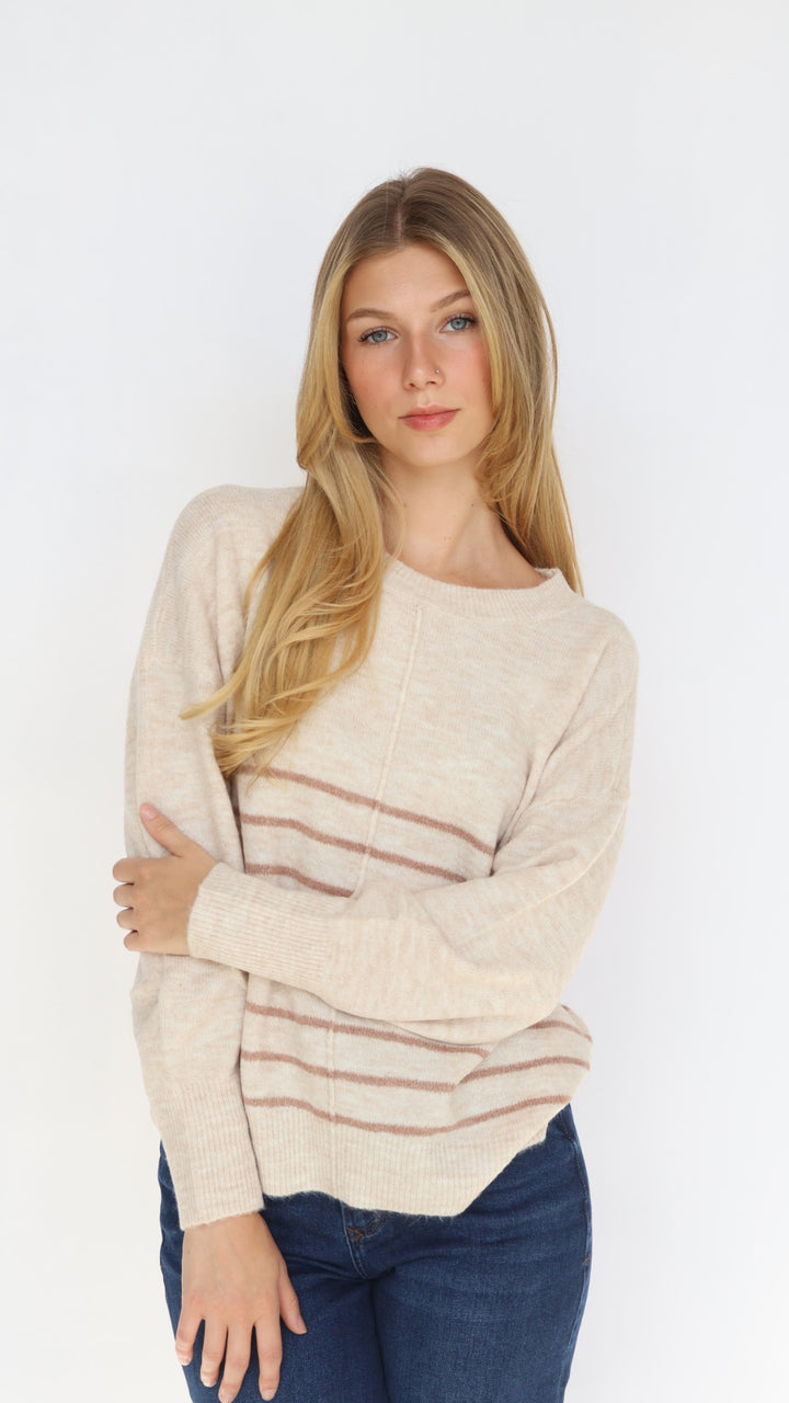 Stripe Crew Neck Everyday Sweater