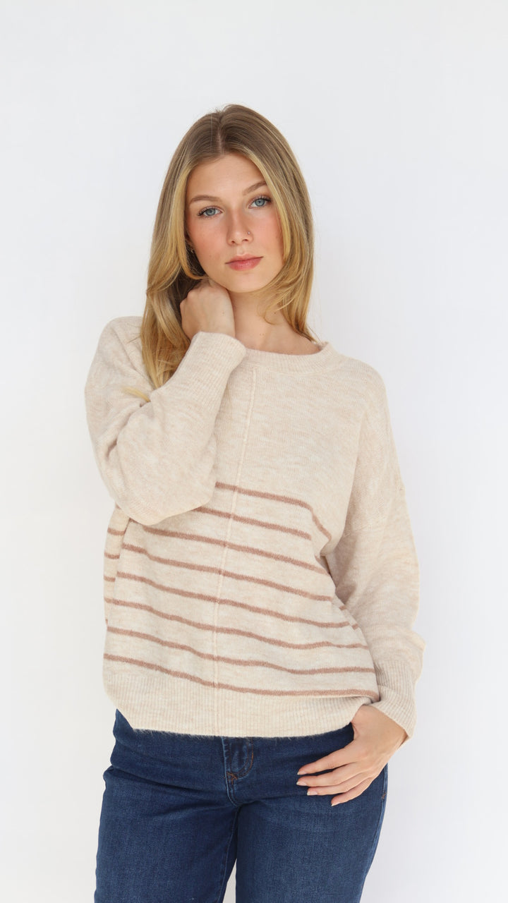Stripe Crew Neck Everyday Sweater