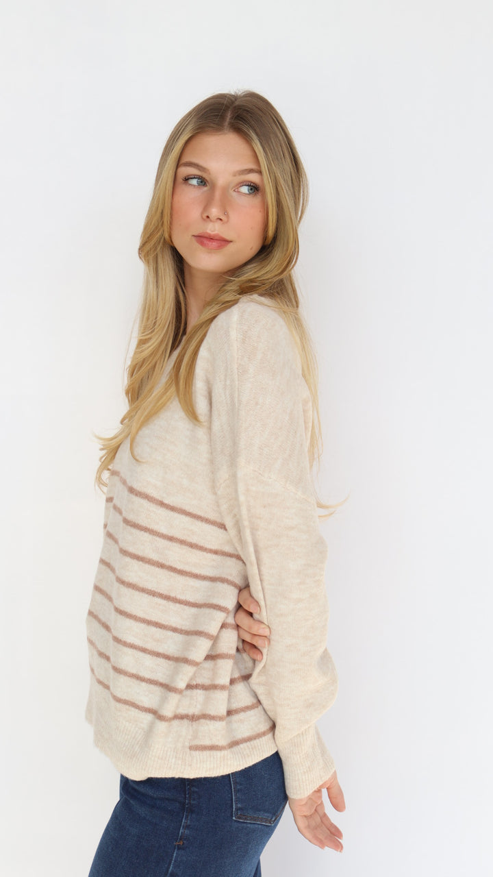 Stripe Crew Neck Everyday Sweater