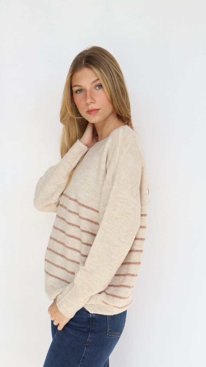 Stripe Crew Neck Everyday Sweater