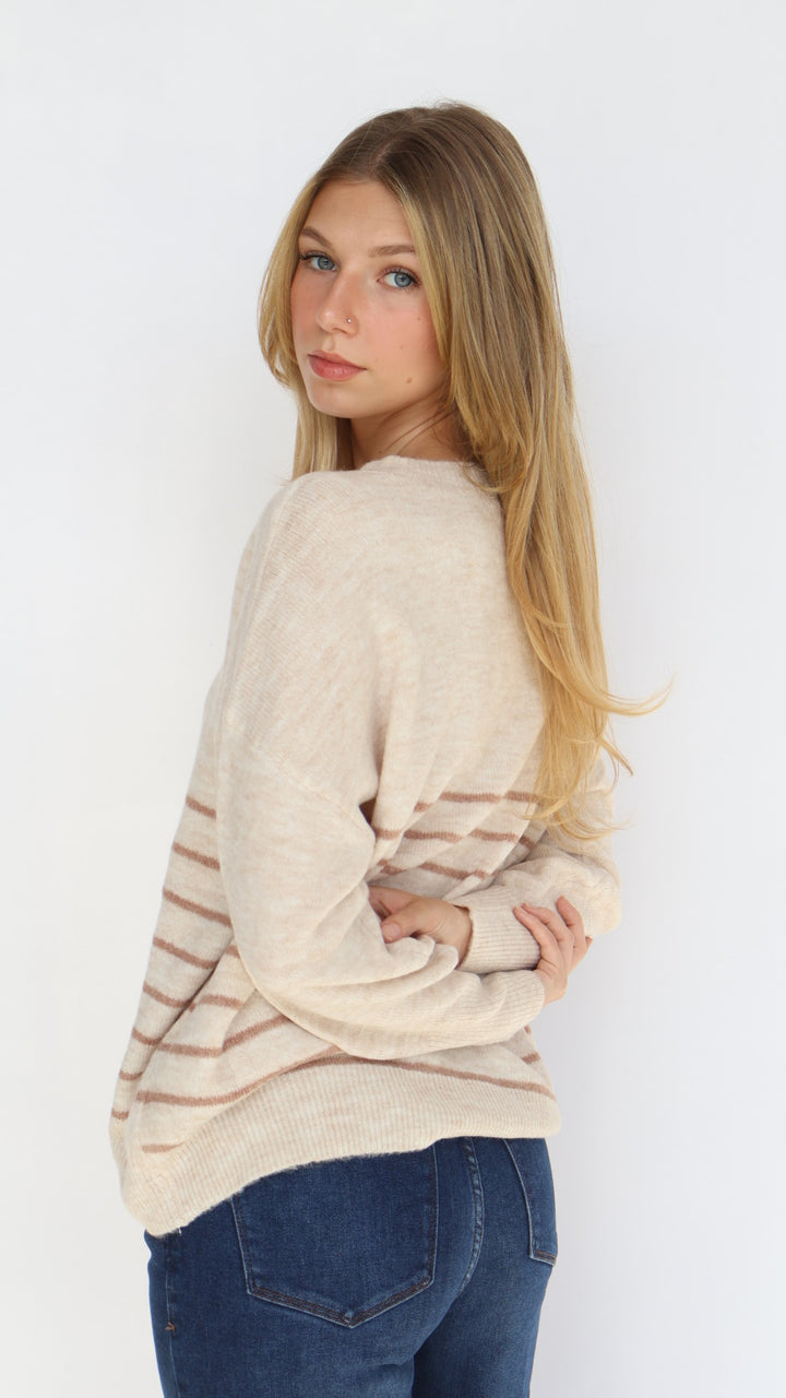 Stripe Crew Neck Everyday Sweater