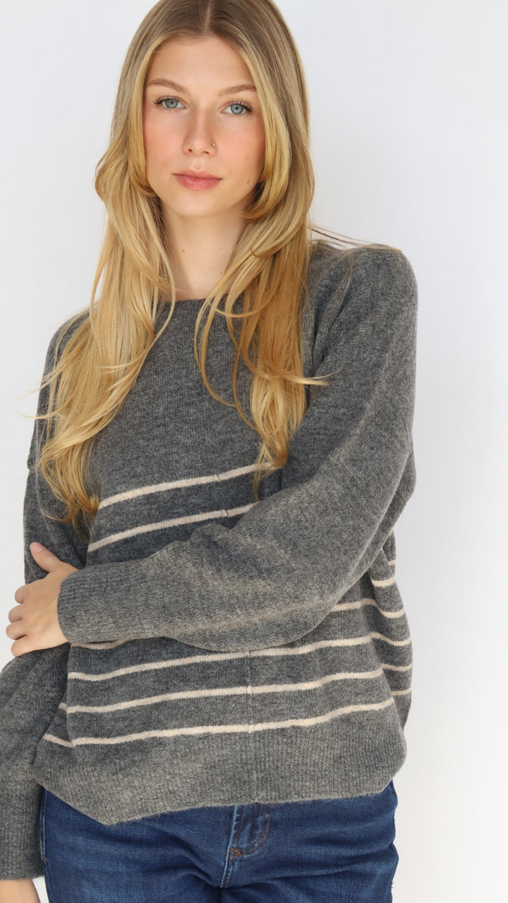 Stripe Crew Neck Everyday Sweater