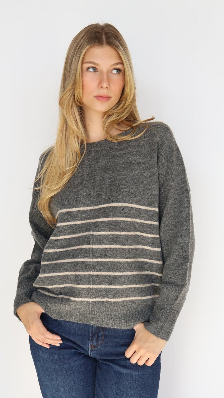 Stripe Crew Neck Everyday Sweater