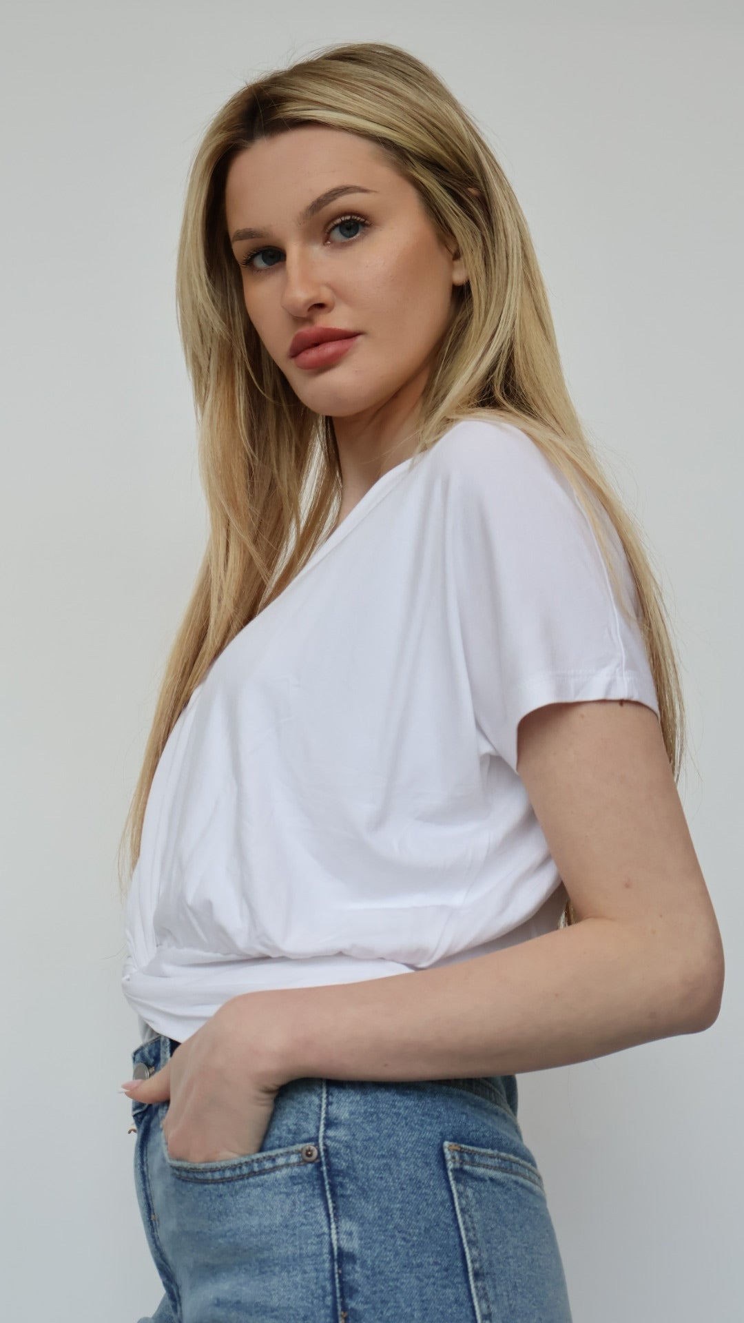 Rachel Short Sleeve Twist Front Top