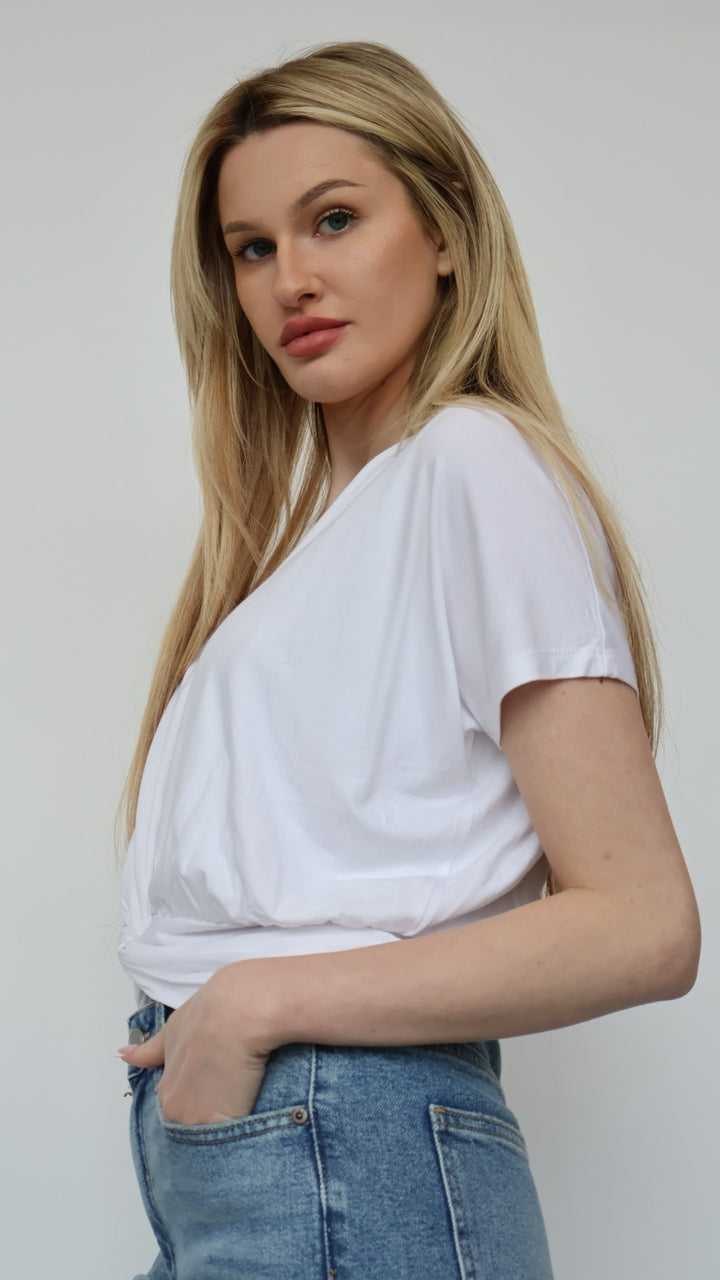 Rachel Short Sleeve Twist Front Top