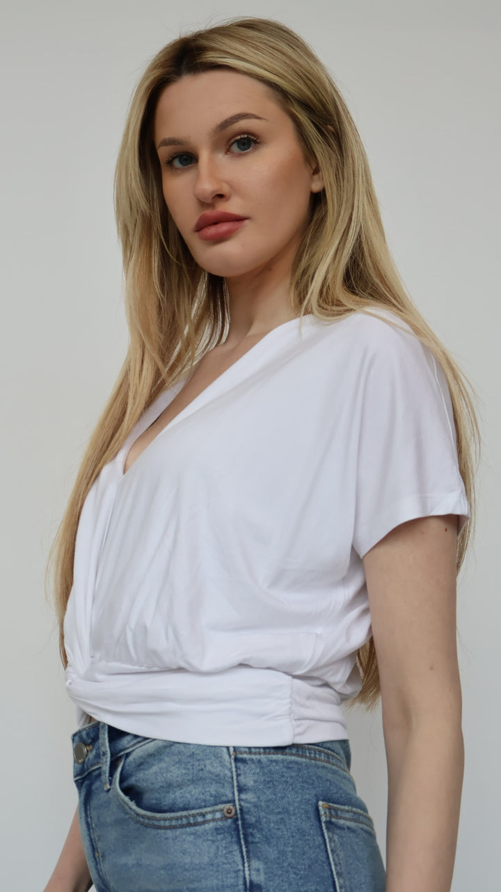 Rachel Short Sleeve Twist Front Top