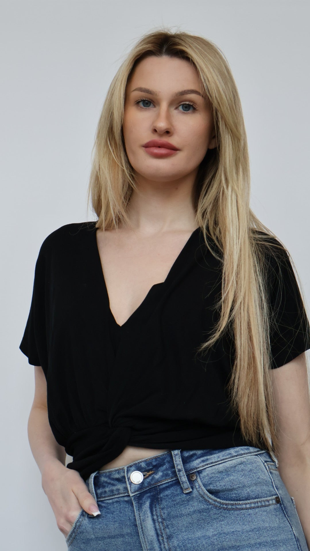 Rachel Short Sleeve Twist Front Top