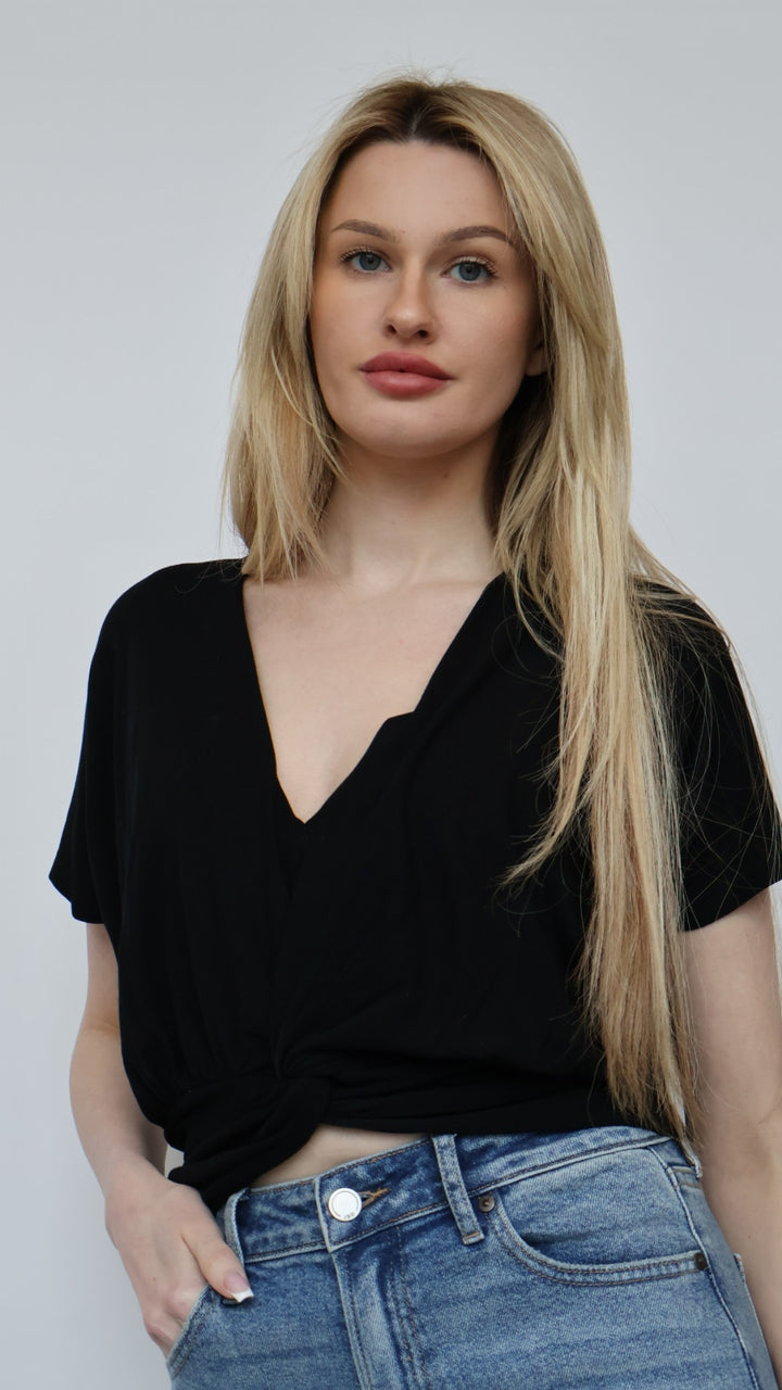 Rachel Short Sleeve Twist Front Top