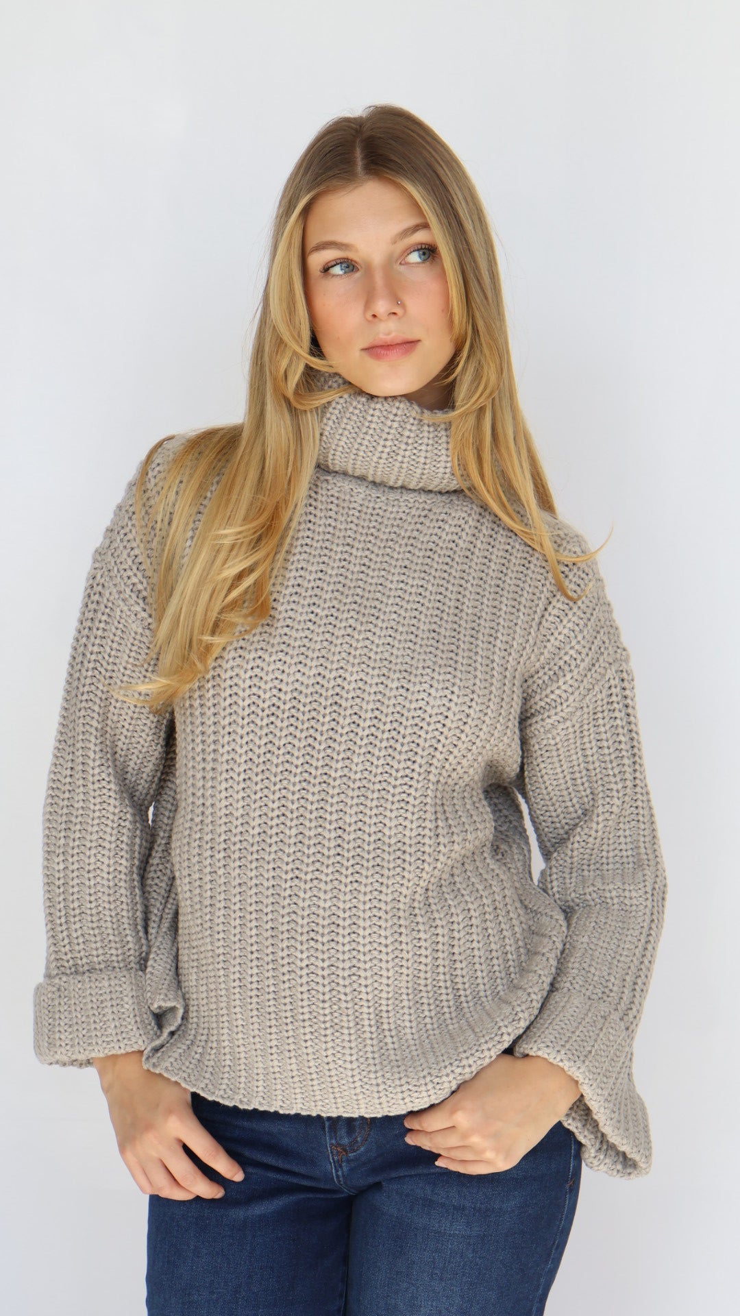 525 America Vida Turtleneck Shaker Pullover Sweater