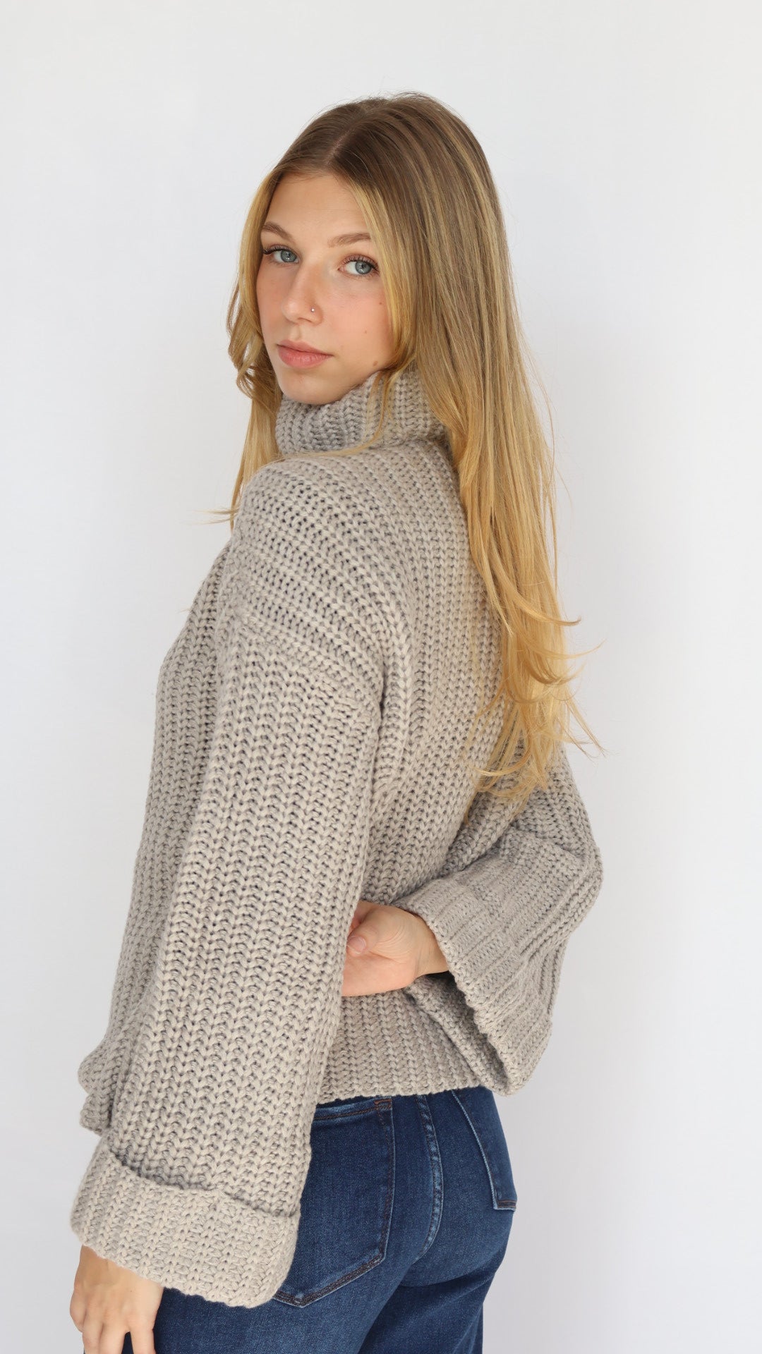 525 America Vida Turtleneck Shaker Pullover Sweater