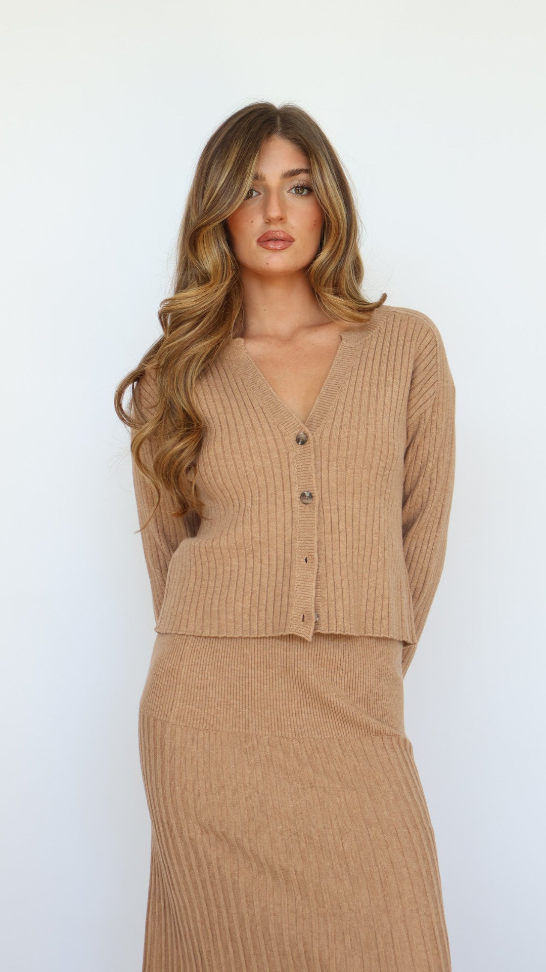 525 America Lorelai Cropped Rib Cardigan