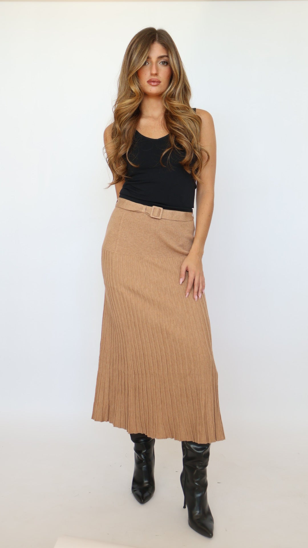 525 America Rory Pleated Midi Skirt