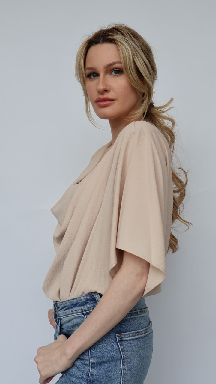 Textured Cowl Blouse