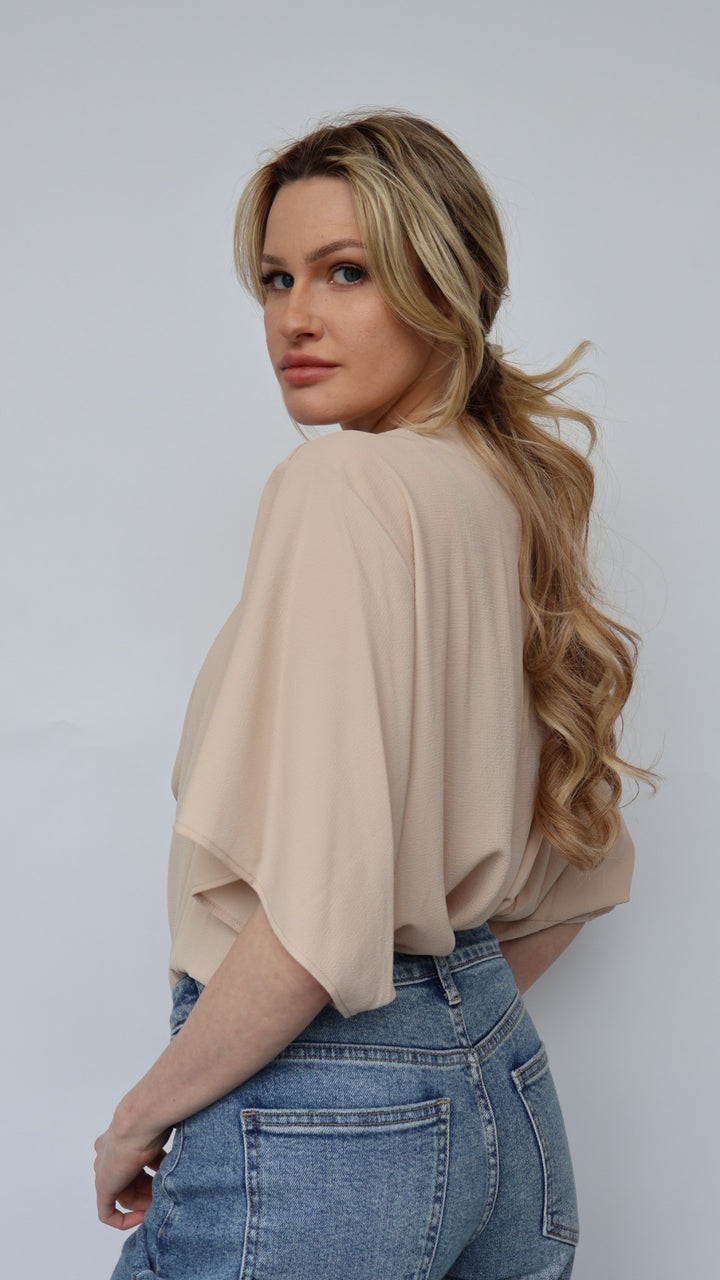 Textured Cowl Blouse