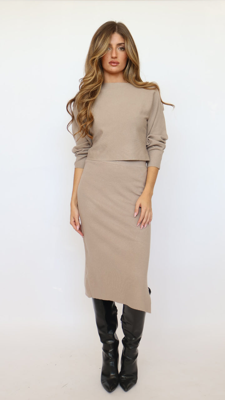 Boat Neck Long Sleeve Cropped Sweater – Pinch