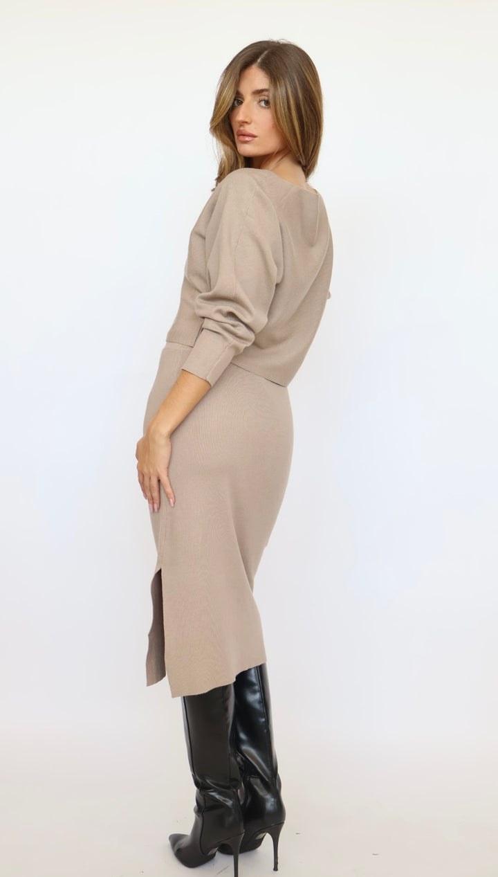 Side Slit Knit Pencil Skirt - Pinch