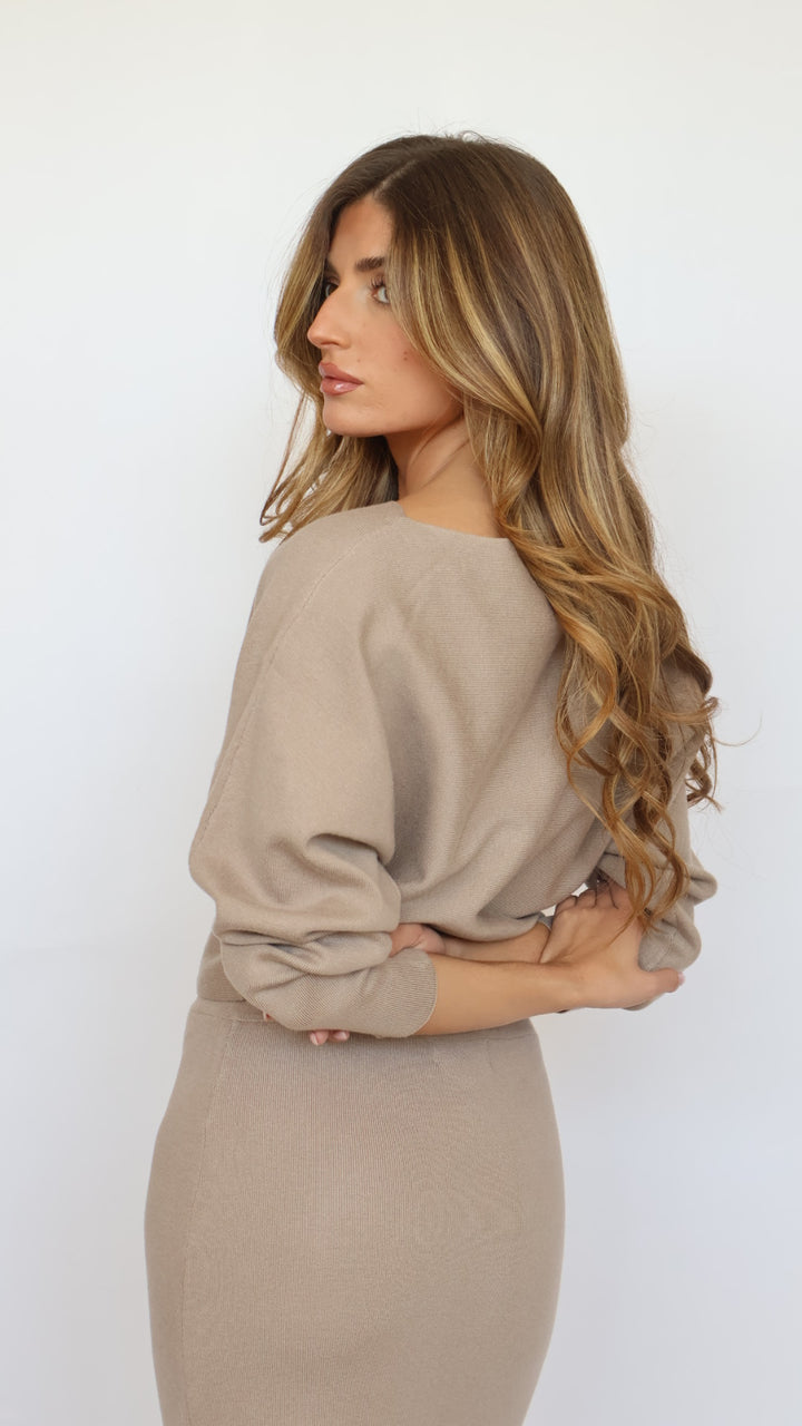Boat Neck Long Sleeve Cropped Sweater – Pinch