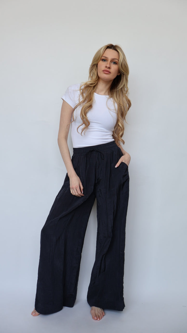 Textured Palazzo Pants