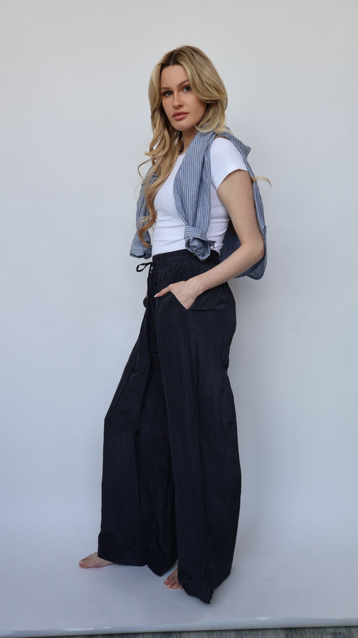 Textured Palazzo Pants