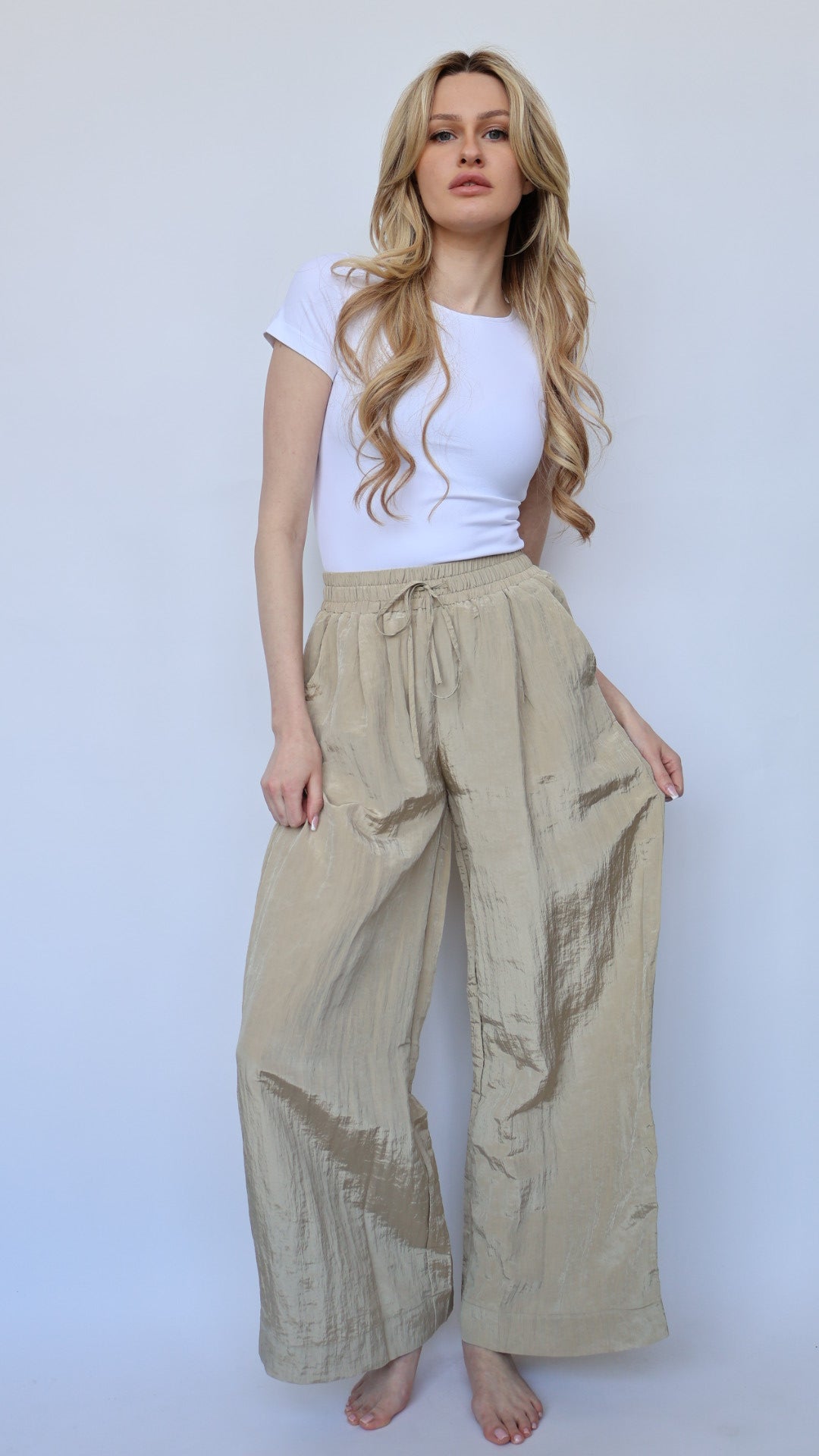 Textured Palazzo Pants