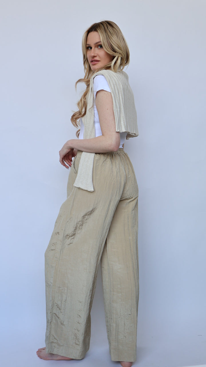Textured Palazzo Pants