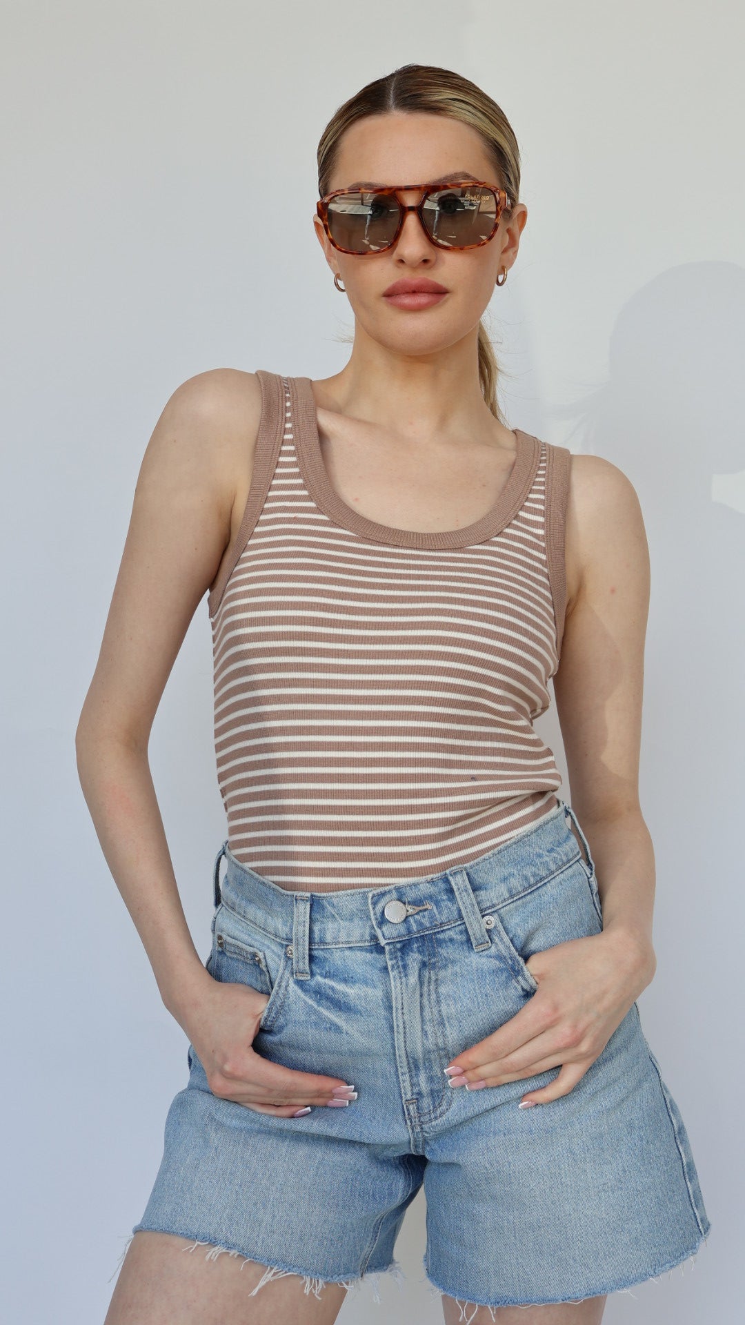 Elin Stripe Rib Tank