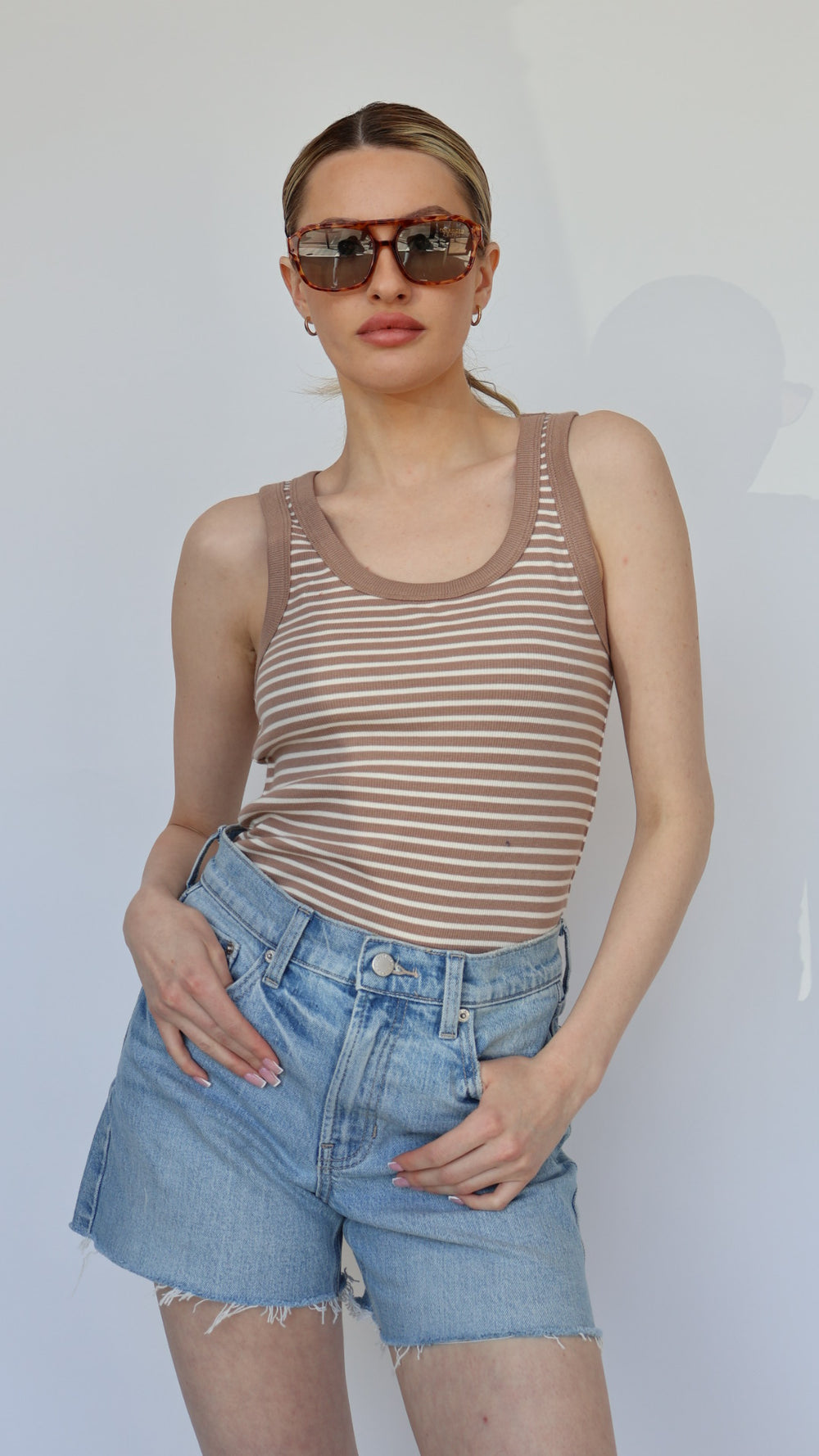 Elin Stripe Rib Tank
