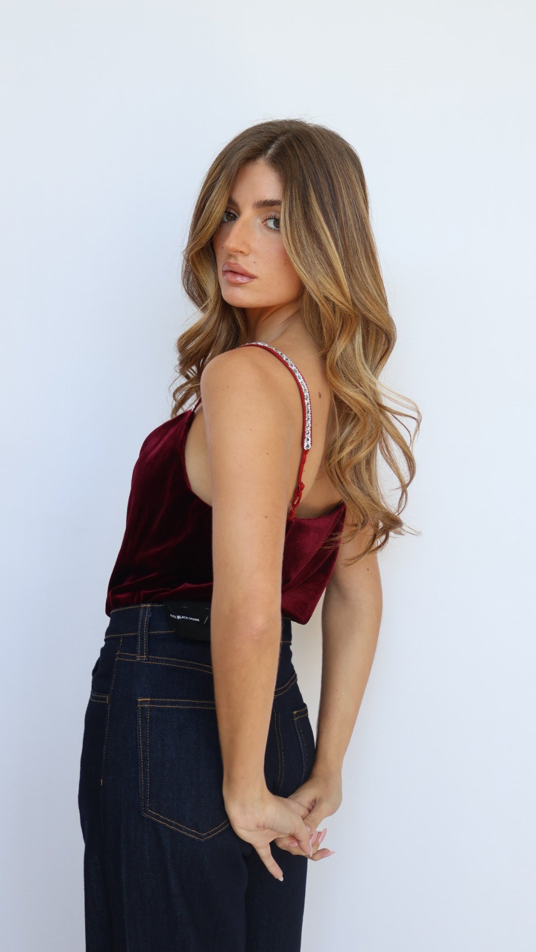 Velvet Cowl Neck Top