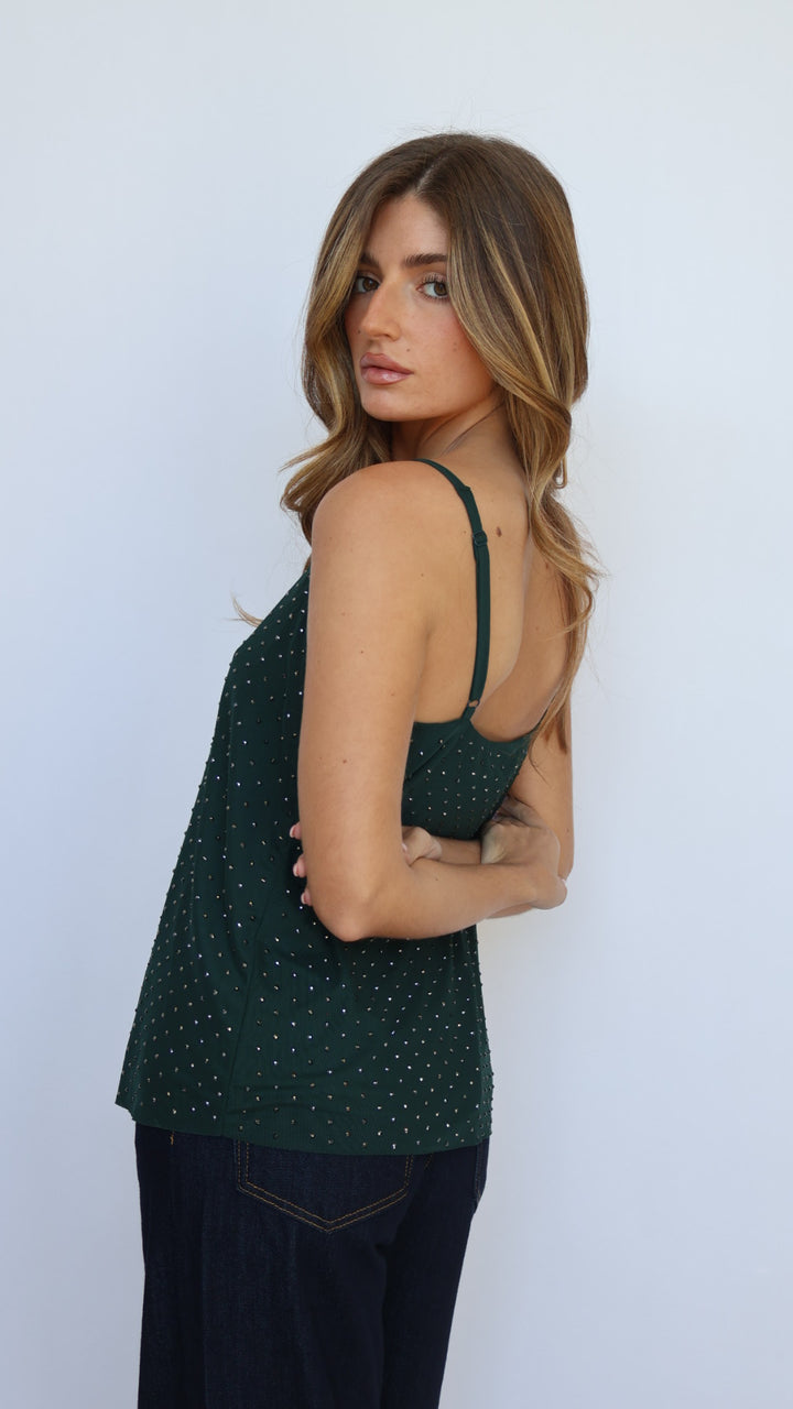 Mesh Sparkle Stud Cami Top