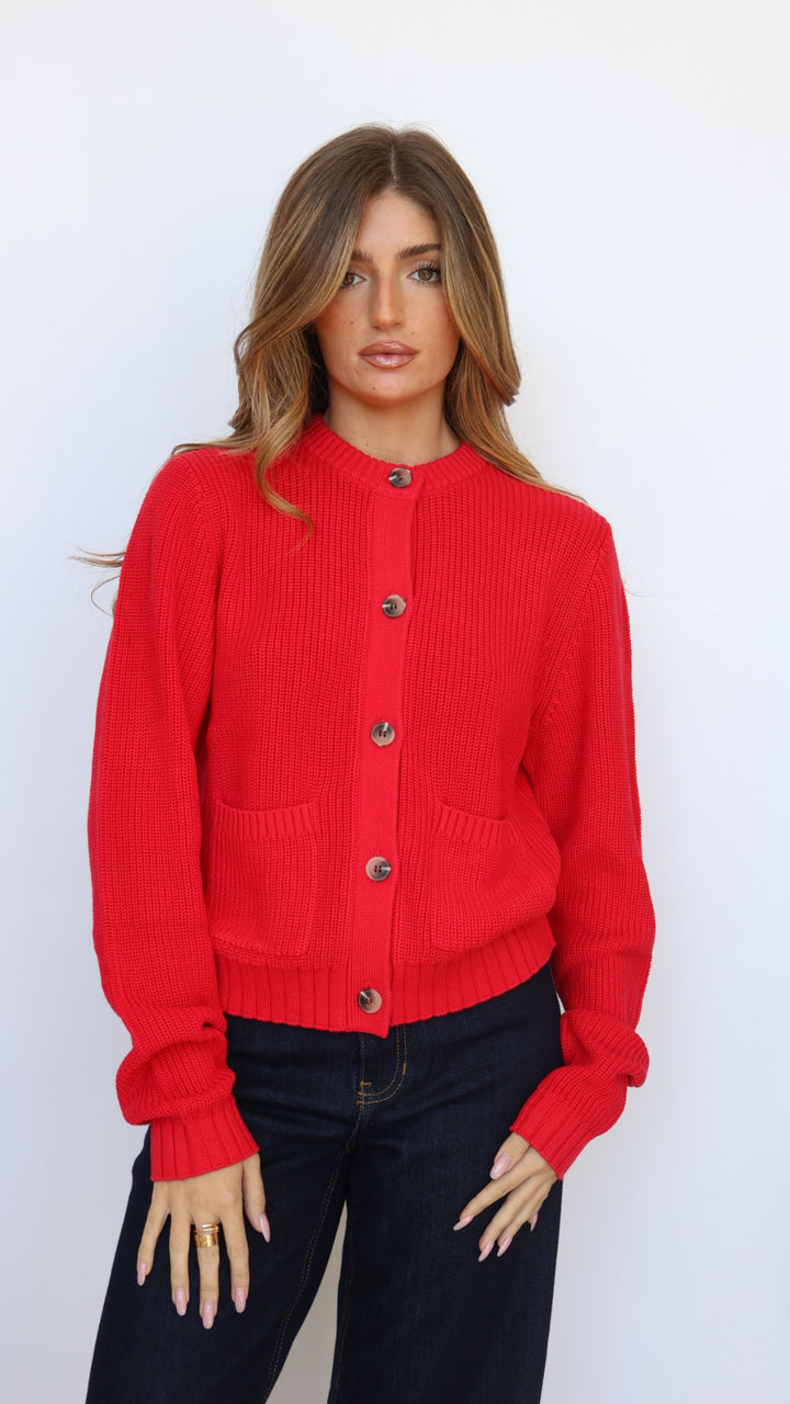 525 America Palmer Crewneck Cotton Cardigan