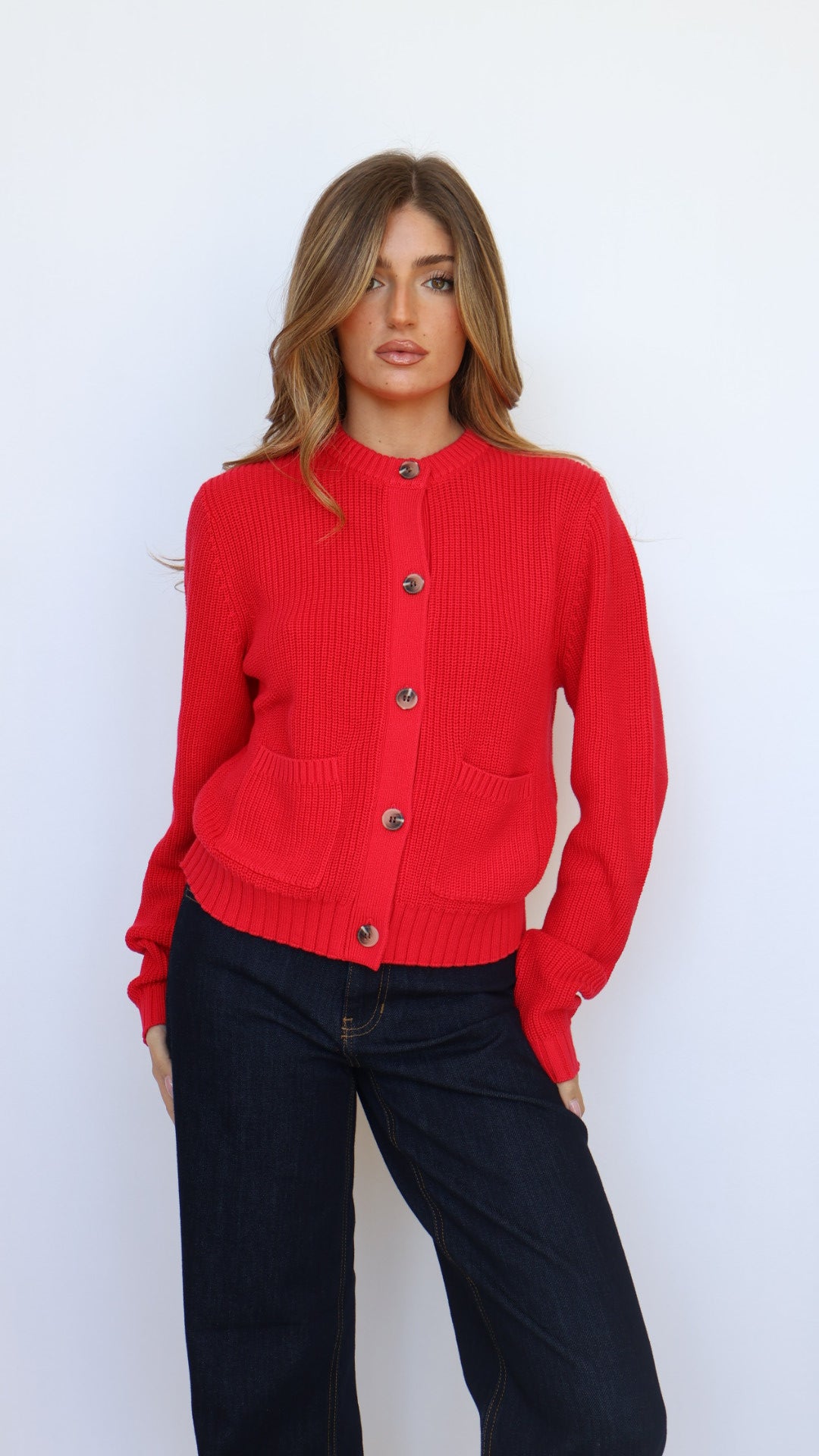 525 America Palmer Crewneck Cotton Cardigan
