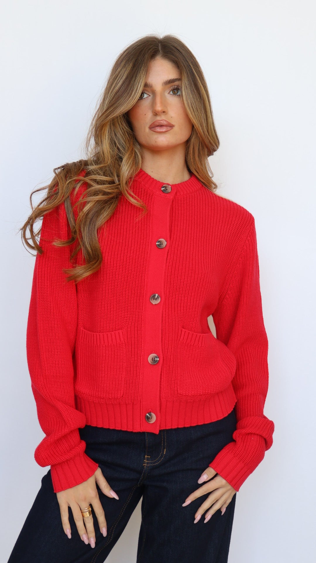 525 America Palmer Crewneck Cotton Cardigan