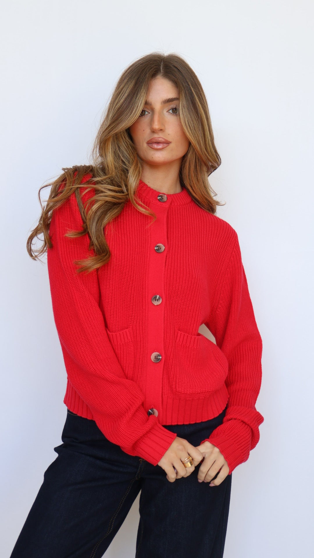525 America Palmer Crewneck Cotton Cardigan