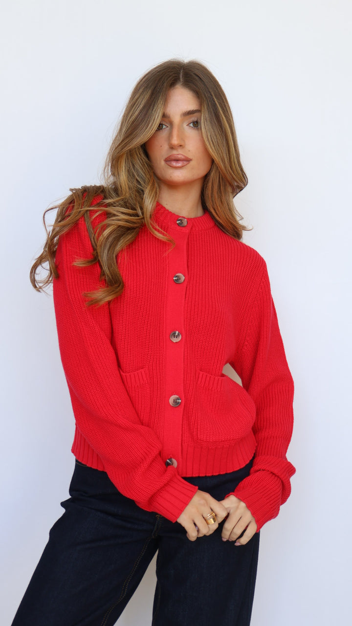 525 America Palmer Crewneck Cotton Cardigan