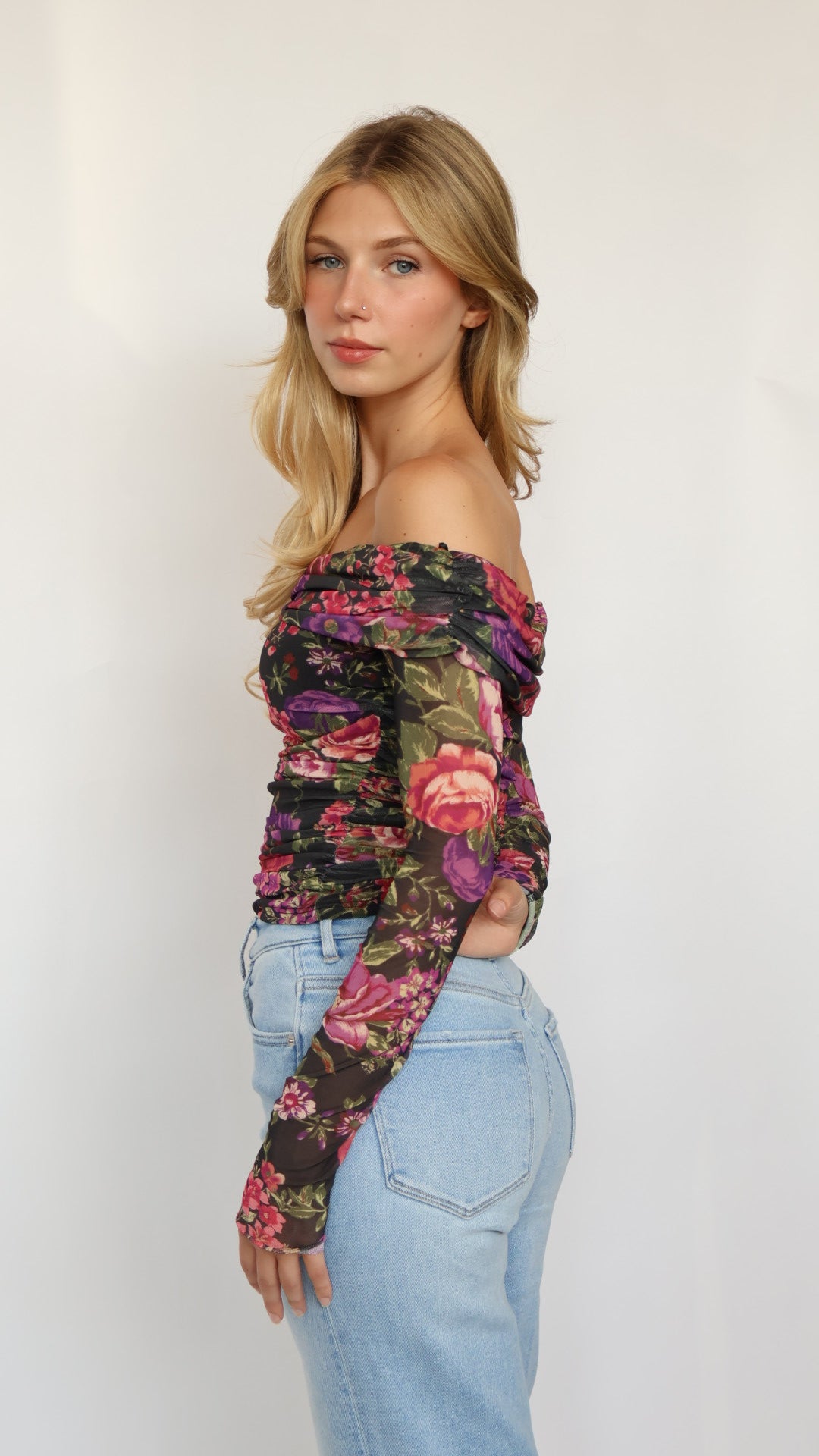 Off The Shoulder Floral Top