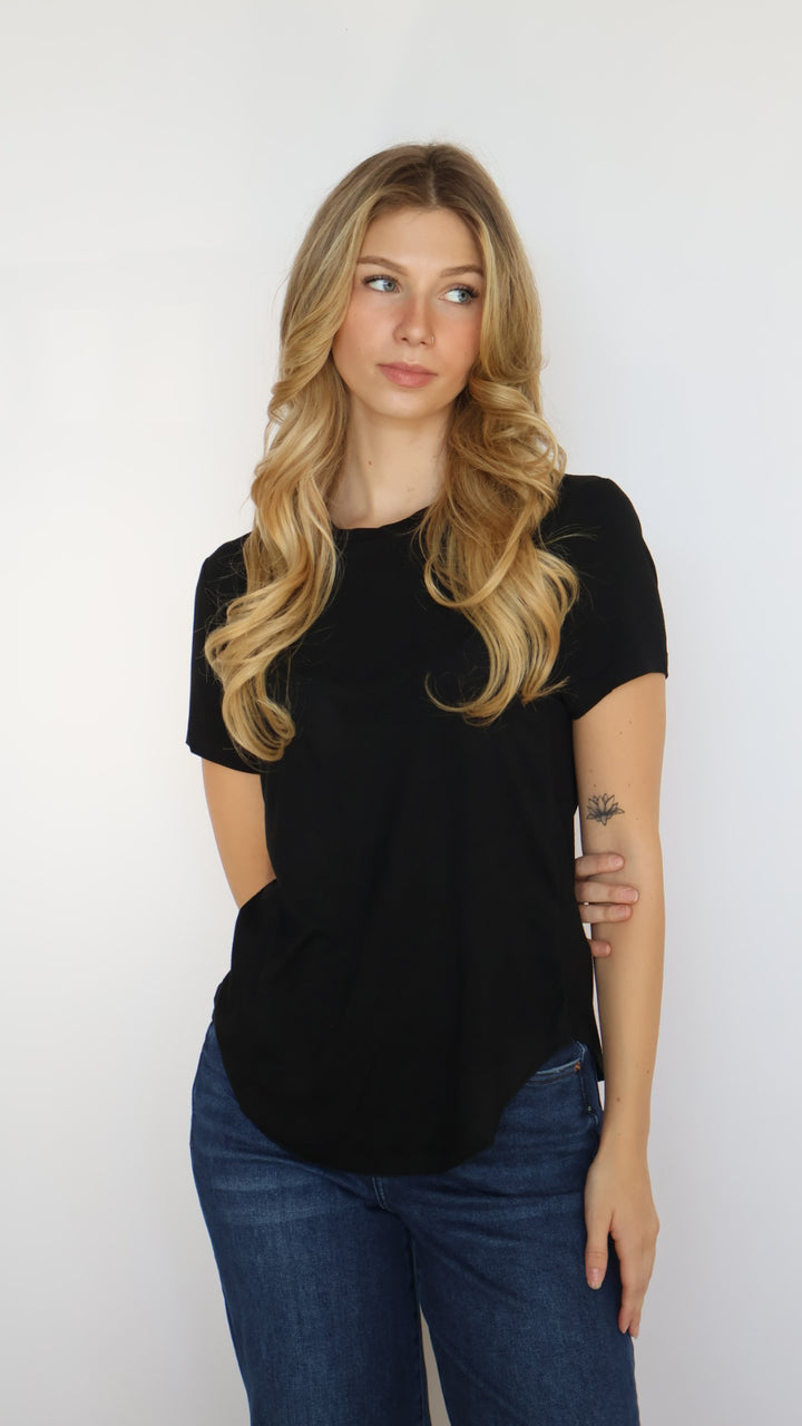 Elaina Full Vegan Suede Tee