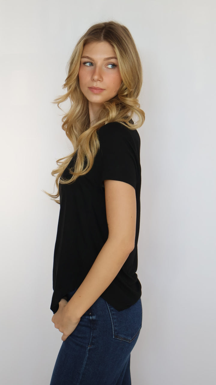 Elaina Full Vegan Suede Tee