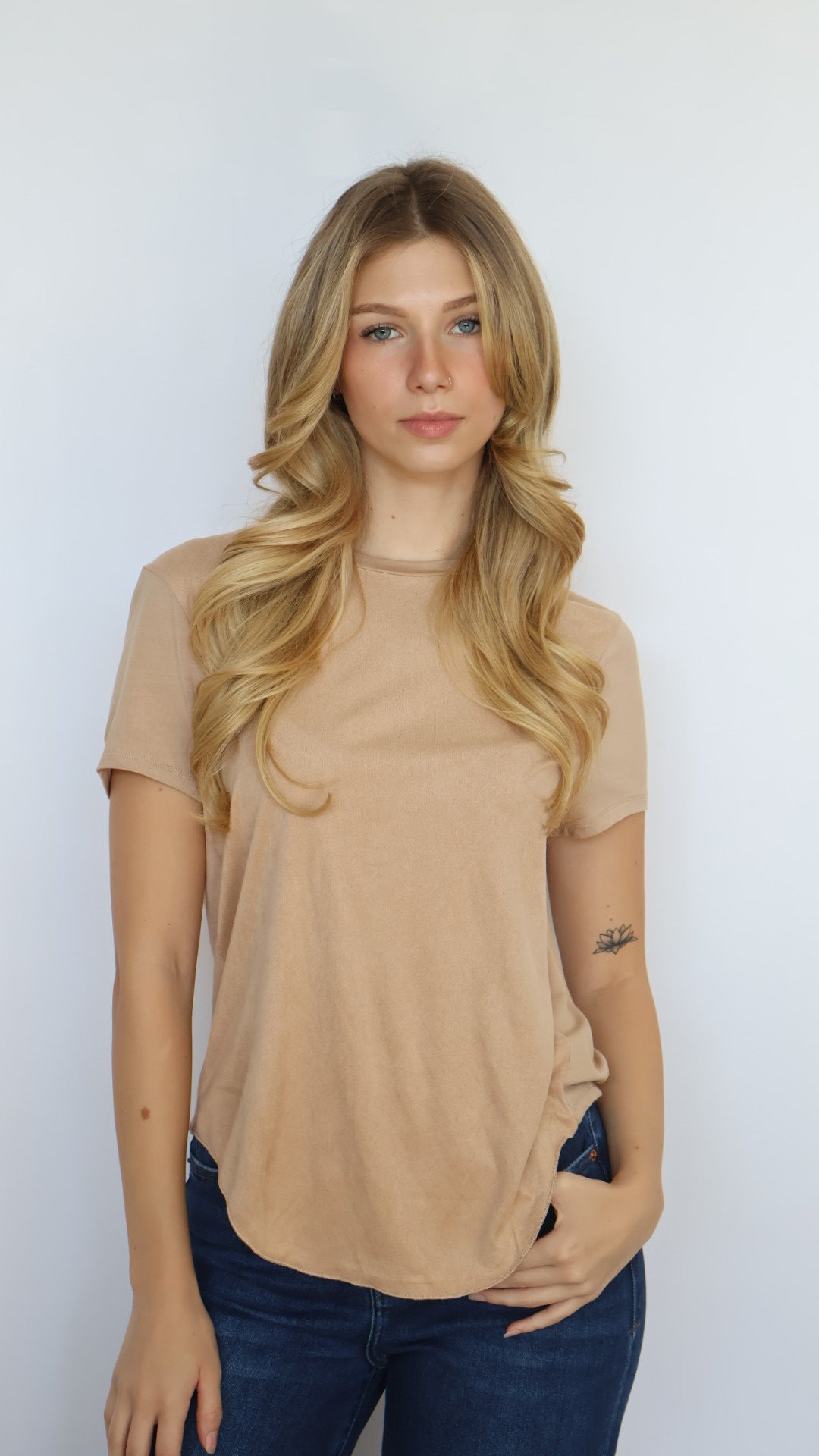 Elaina Full Vegan Suede Tee