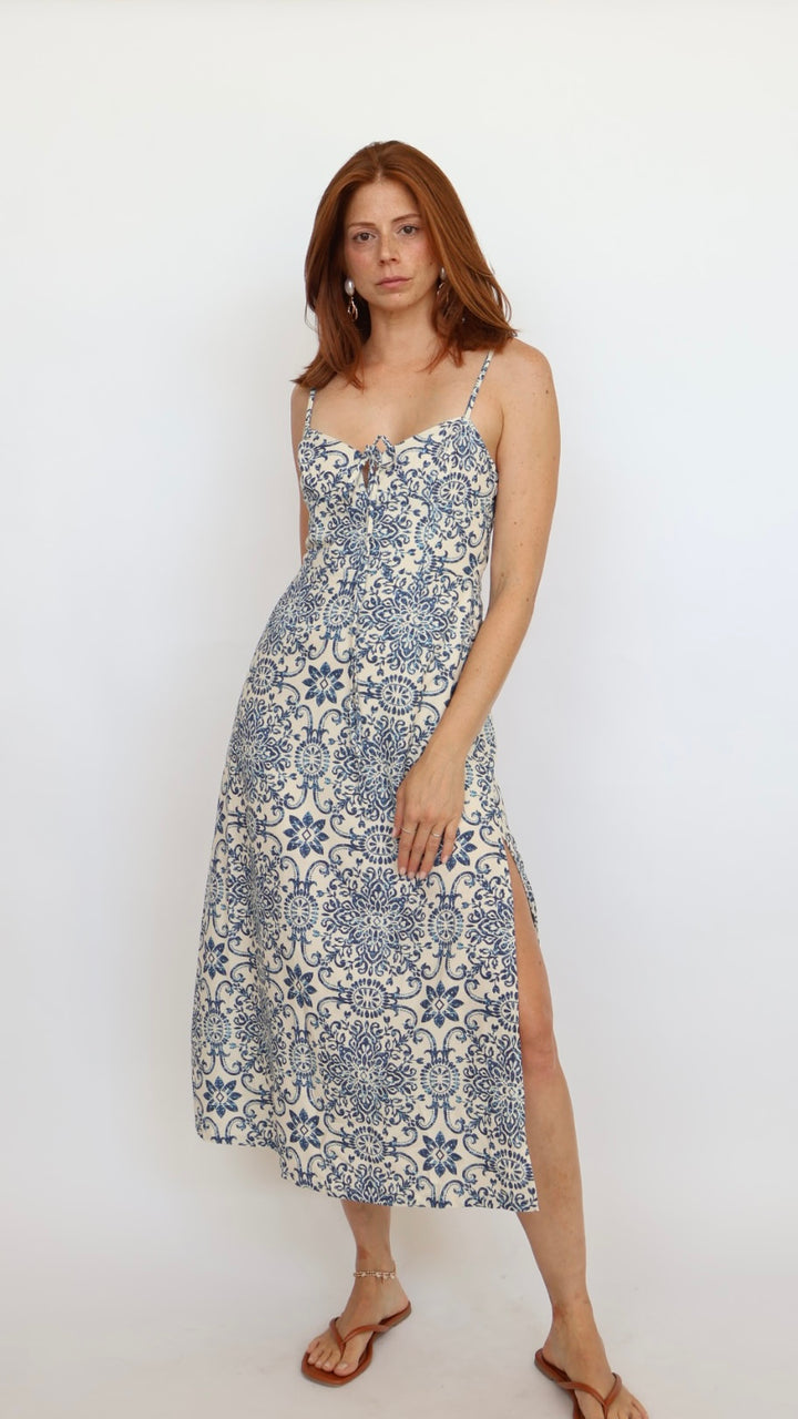 Mosaic Print Midi Dress