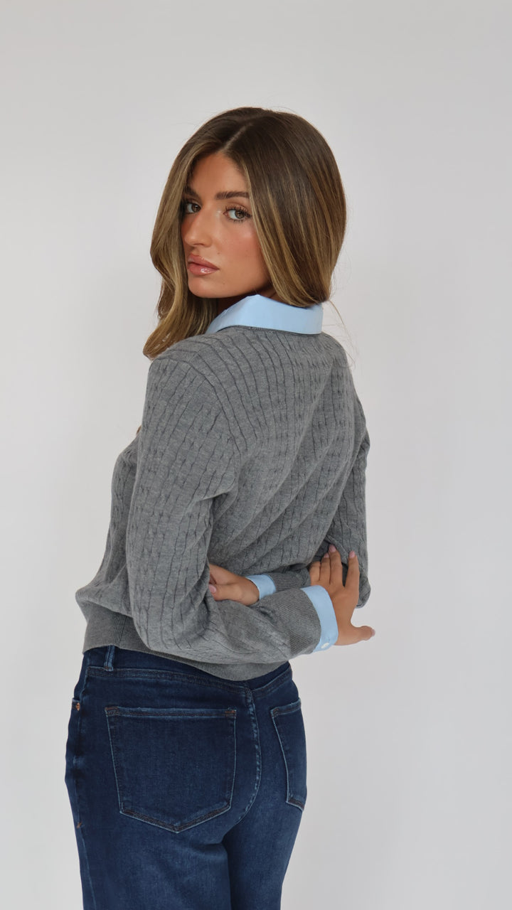 Layered Crewneck Sweater