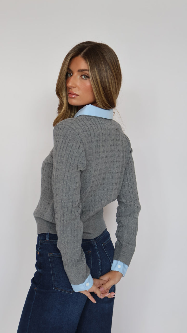Layered Crewneck Sweater