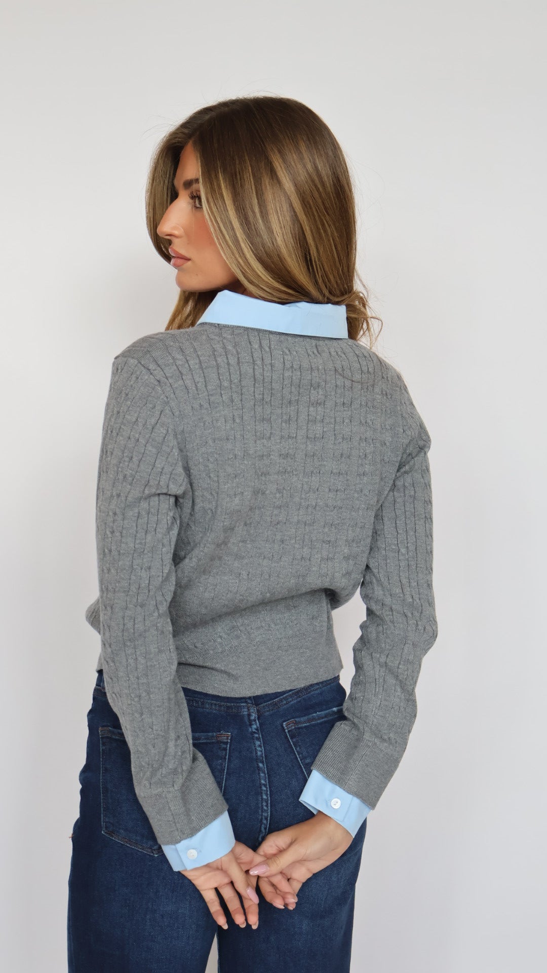 Layered Crewneck Sweater