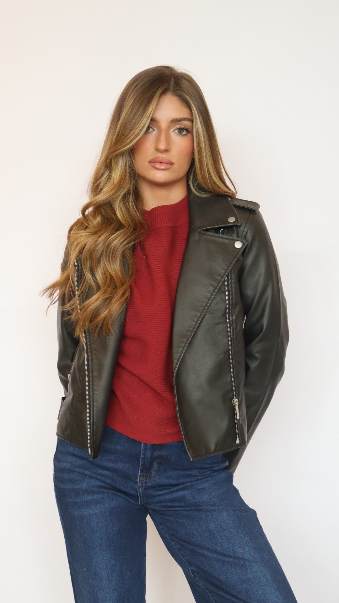 Relaxed Fit Rib Knit Dolman Sweater