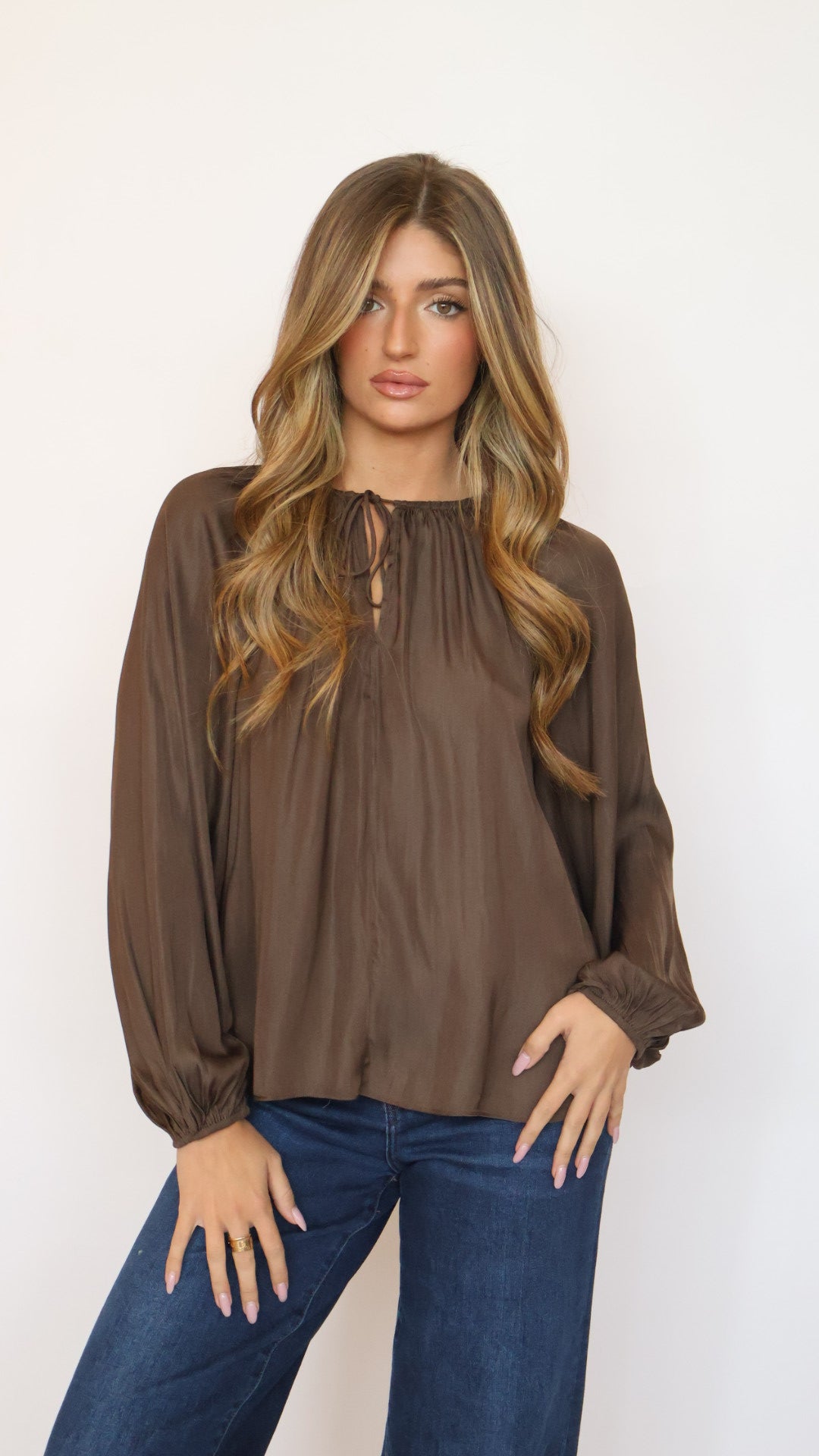 Solid Satin Blouse