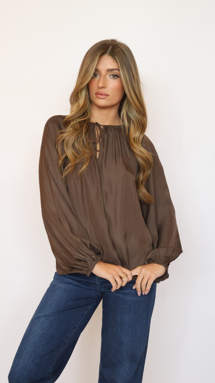Solid Satin Blouse