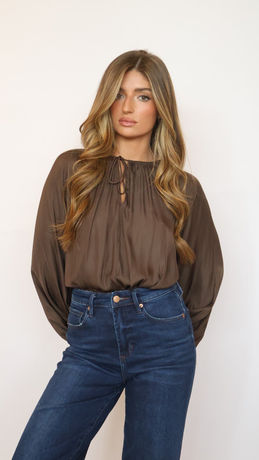 Solid Satin Blouse