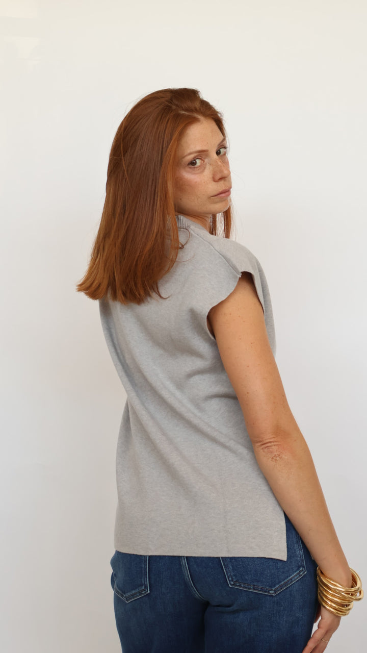 Pinch Evelyn Short Sleeve V Neck Sweater