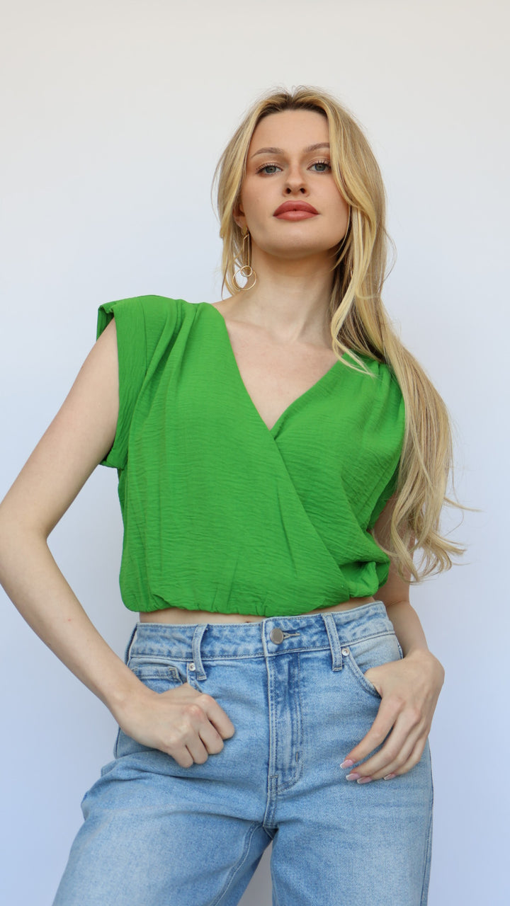 Emmie Crop V Neck Top